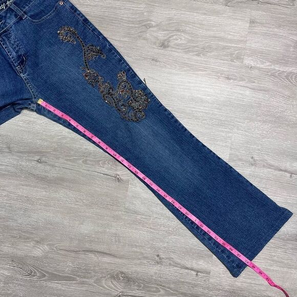 Yoni Jay Beaded High Rise Ankle Jeans Size 8 Women’s Blue Y2K - Picture 12 of 12